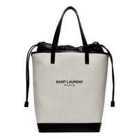 Saint Laurent - Women's Teddy Coated Linen Drawstring Bucket Bag