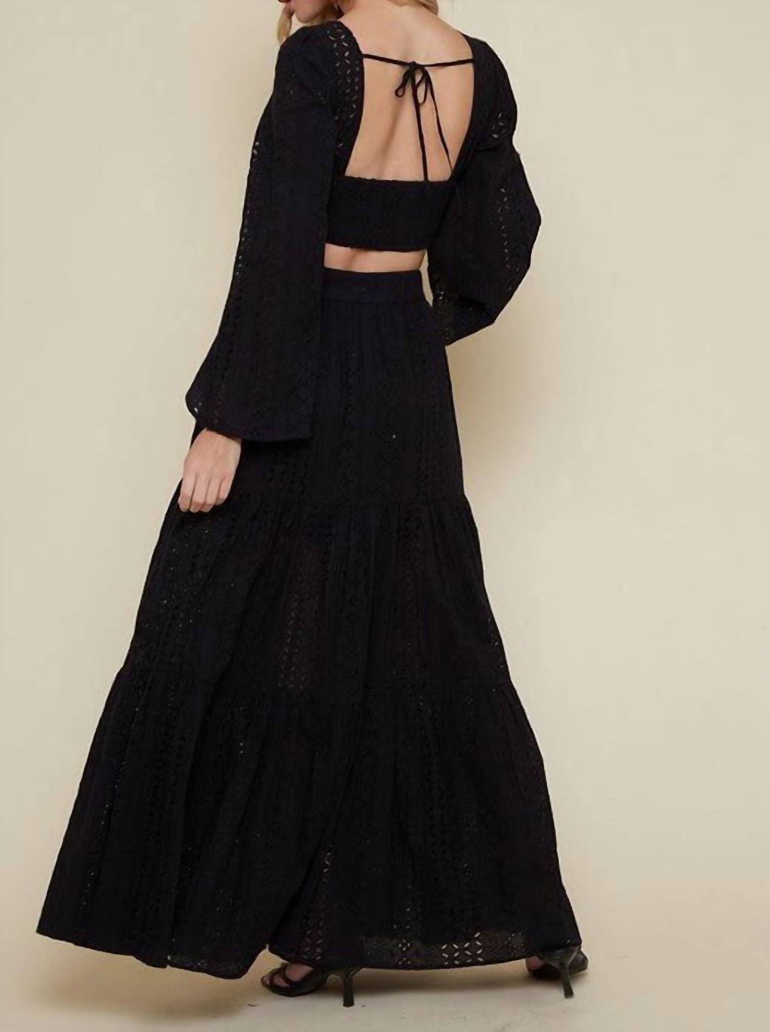 Saints & Hearts - Becky Eyelet Set - black - clothing - cotton