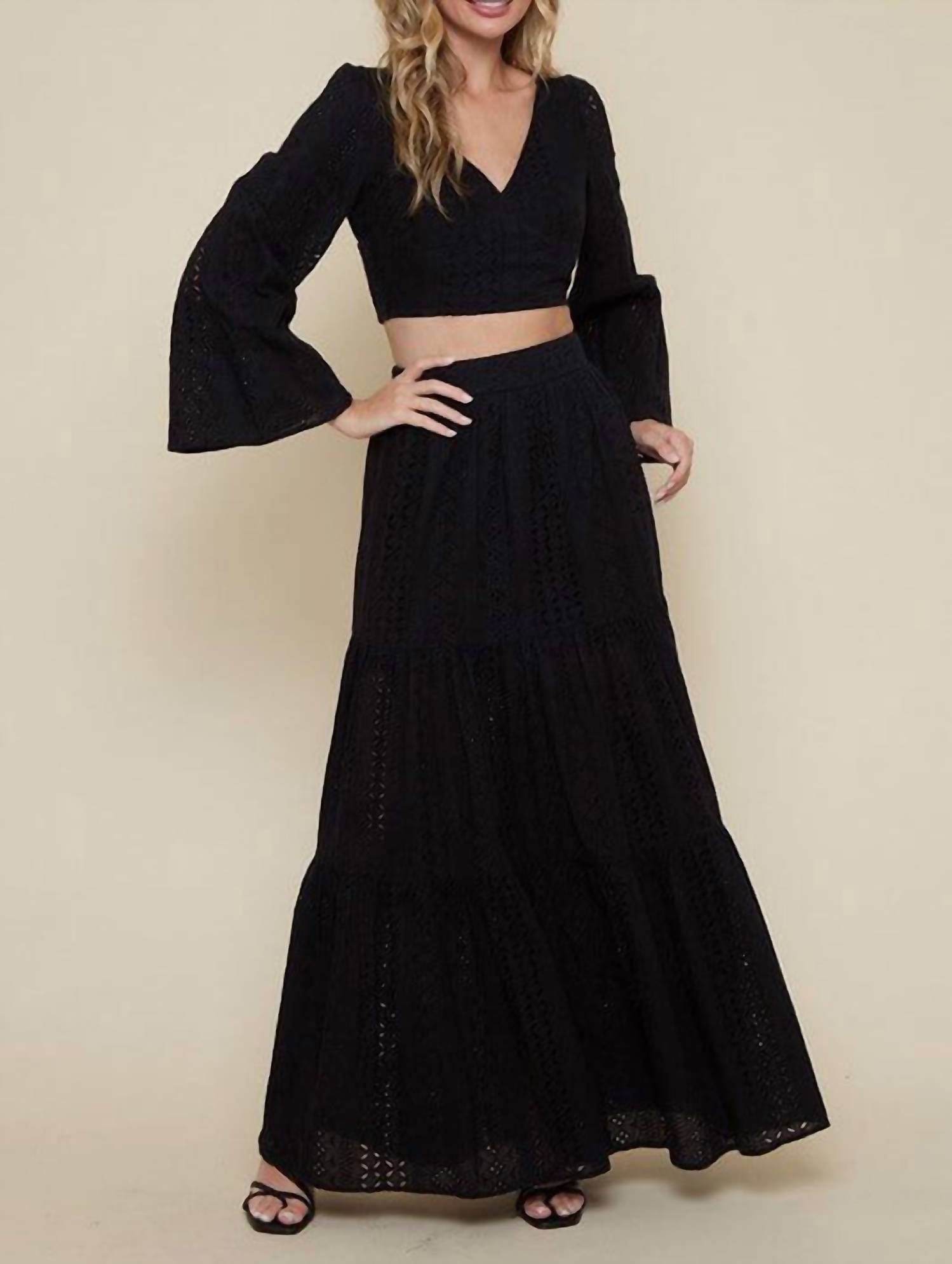 Saints & Hearts - Becky Eyelet Set - black - clothing - cotton