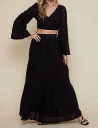 Saints & Hearts - Becky Eyelet Set - black - clothing - cotton