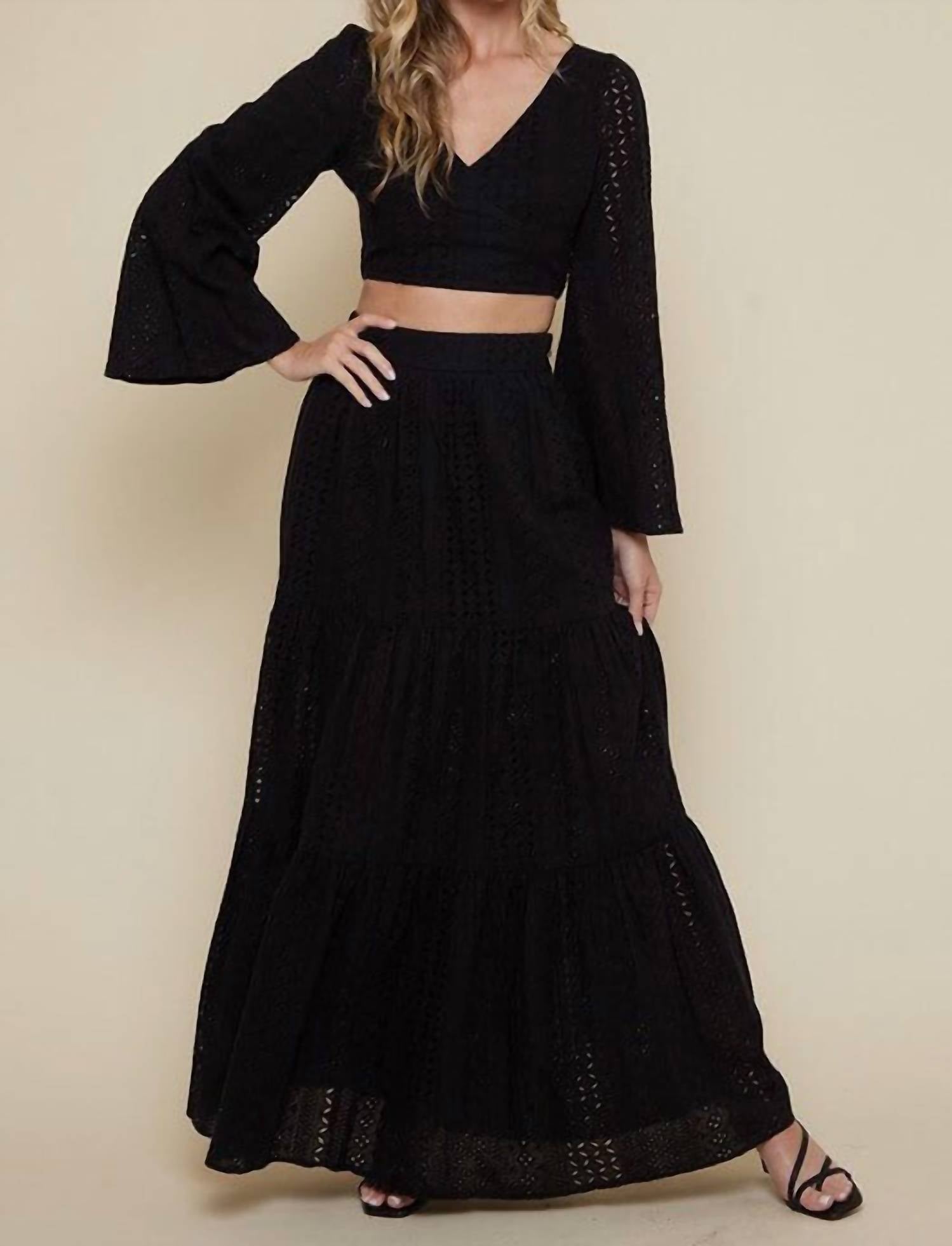 Saints & Hearts - Becky Eyelet Set - black - clothing - cotton