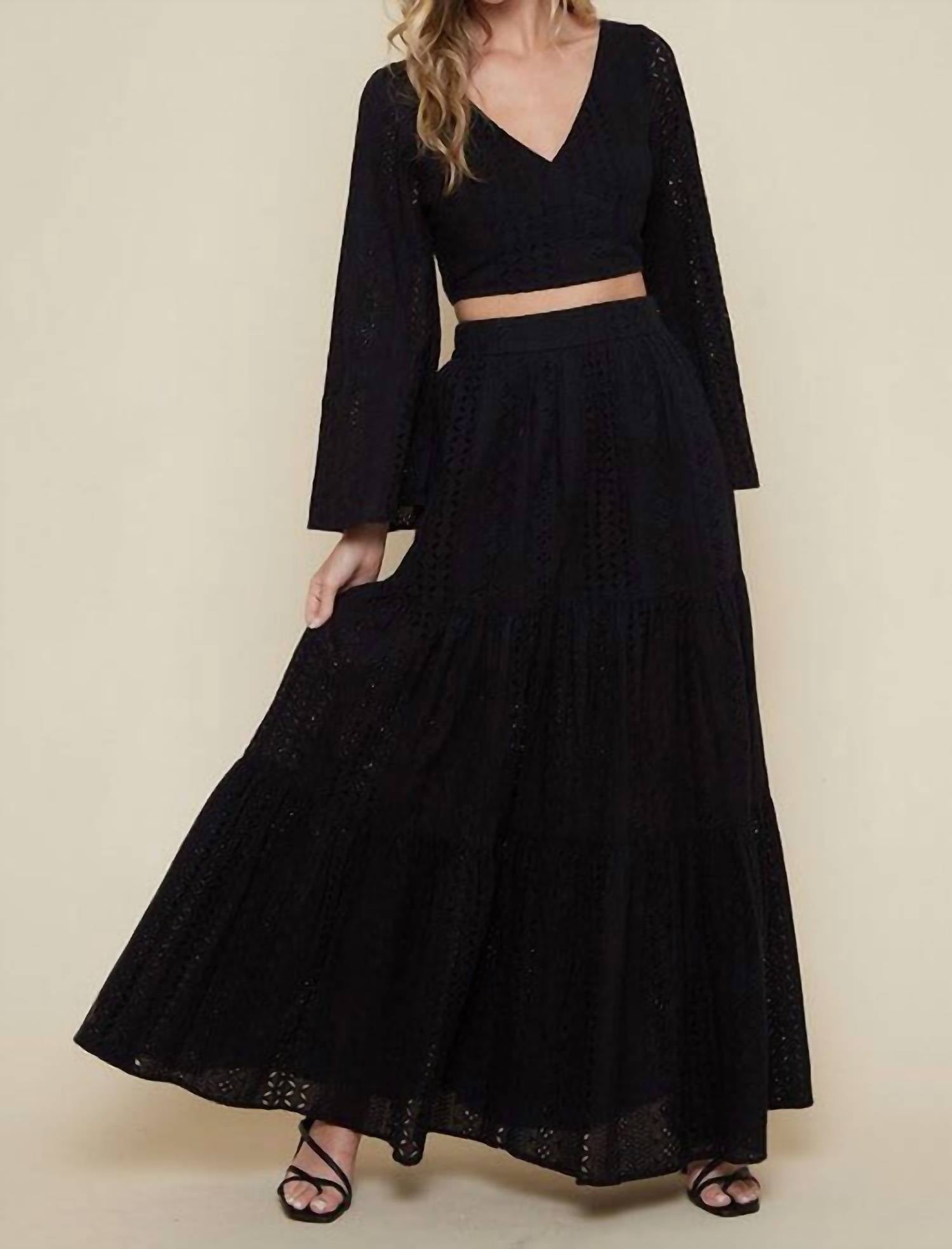 Saints & Hearts - Becky Eyelet Set - black - clothing - cotton