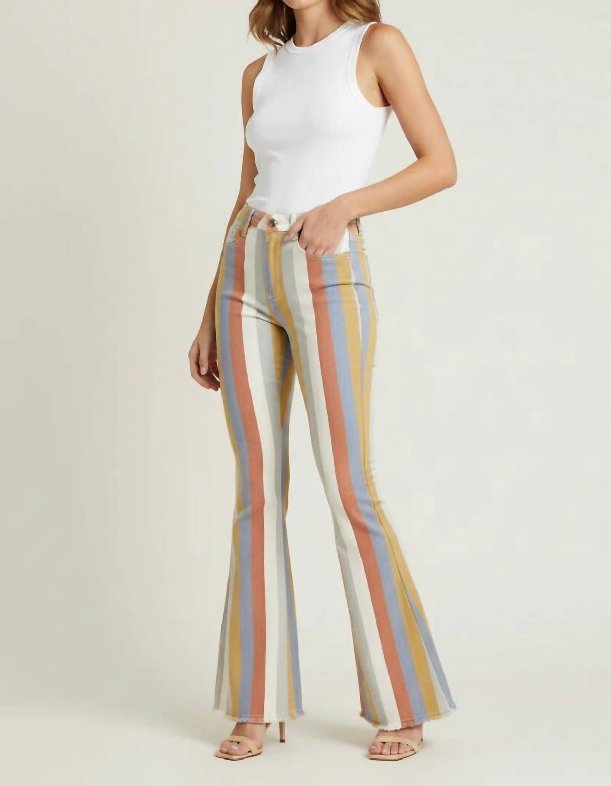 Saints & Hearts - Striped Denim Pants