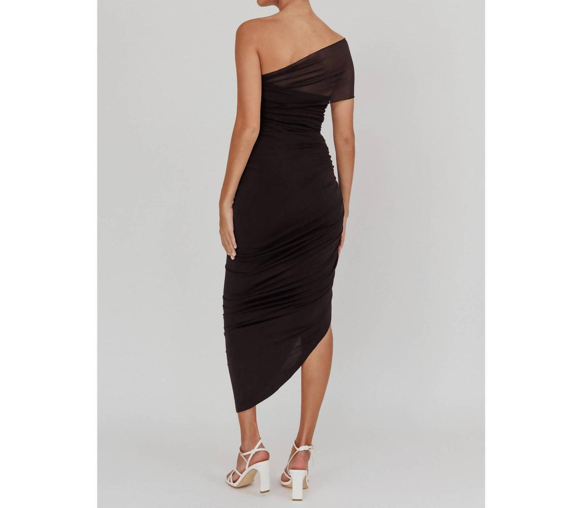 Saints + Secrets - One Shoulder Mesh Maxi Dress