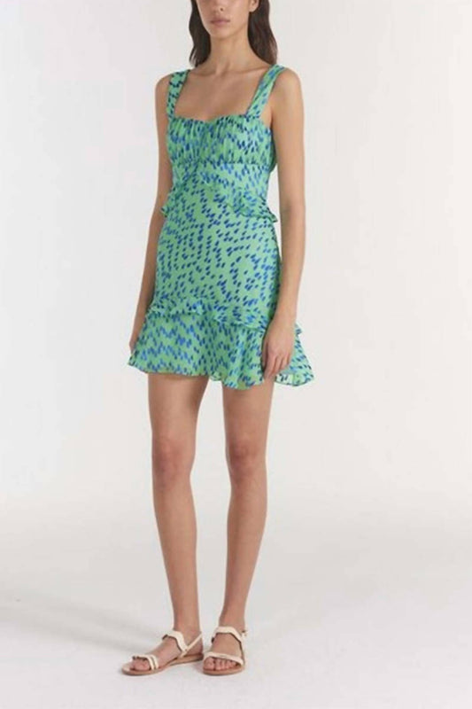 Saloni - Chandra Sleeveless Short Dress - blue - clothing - dresses