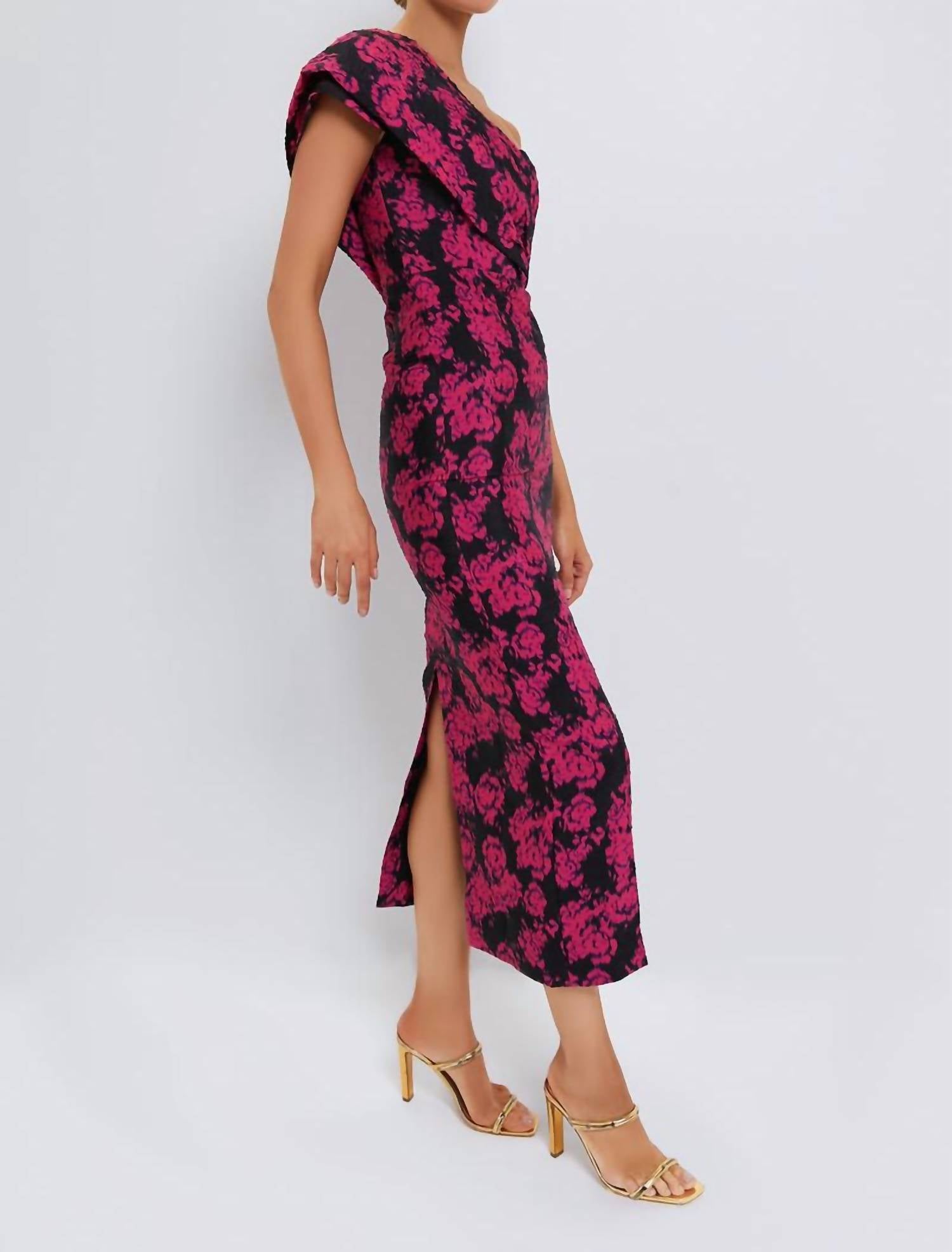 Saloni - Mona Asymmetrical Maxi Dress - clothing - dresses - floral
