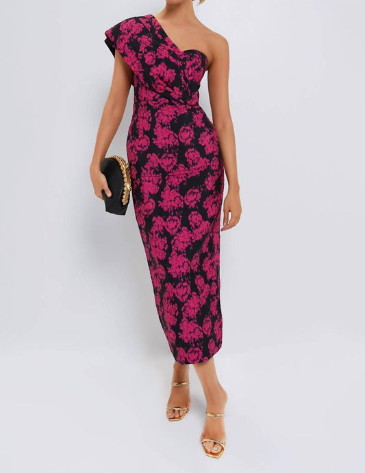 Saloni - Mona Asymmetrical Maxi Dress - clothing - dresses - floral