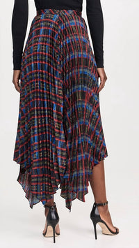 Saloni - Zuri Embossed Pleat Skirt - clothing - knee - length - skirts - midi