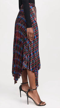 Saloni - Zuri Embossed Pleat Skirt - clothing - knee - length - skirts - midi