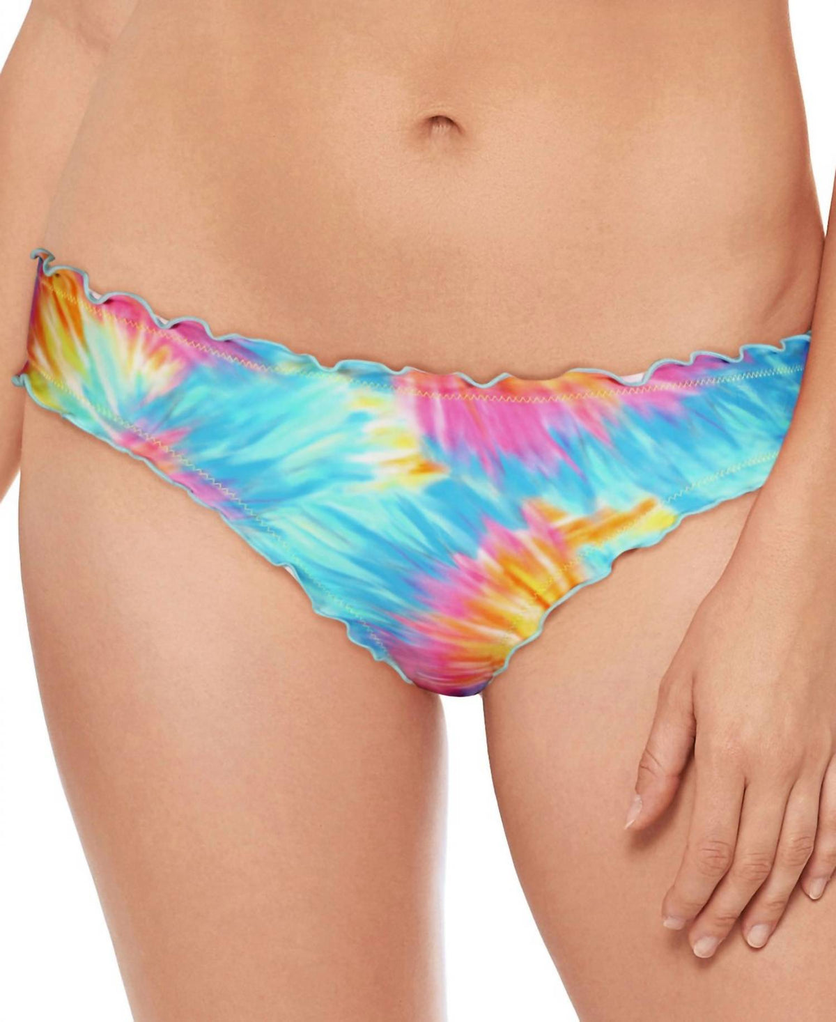 Salt + Cove - Juniors Tie-dyed Ruffled Hipster Bikini Bottoms