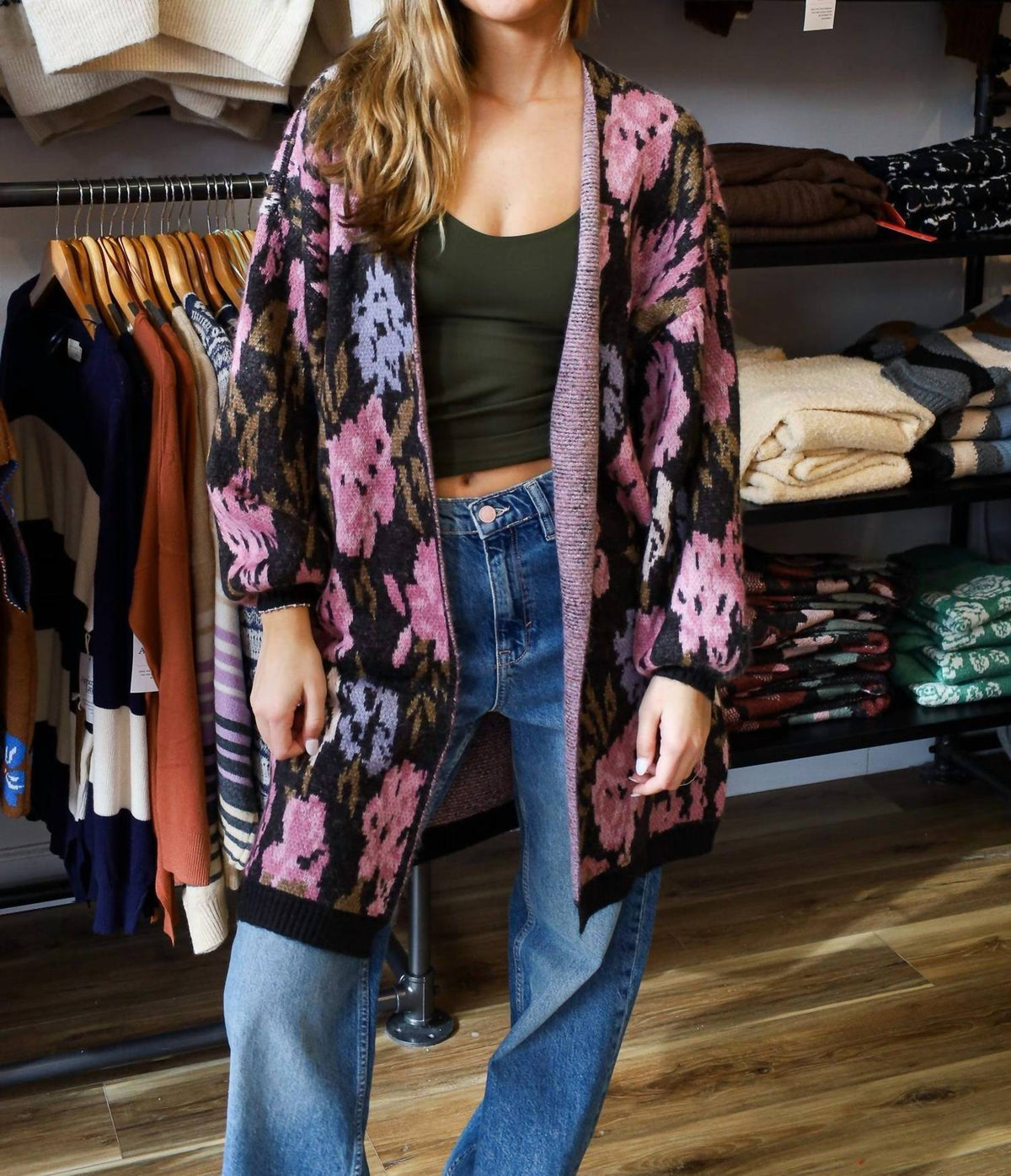 Saltwater Luxe - Emer Long Open Floral Sweater