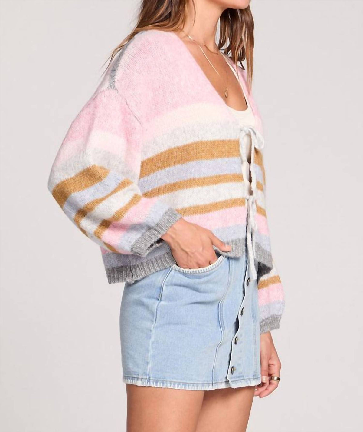 Saltwater Luxe - Kiah Striped Tie Cardigan