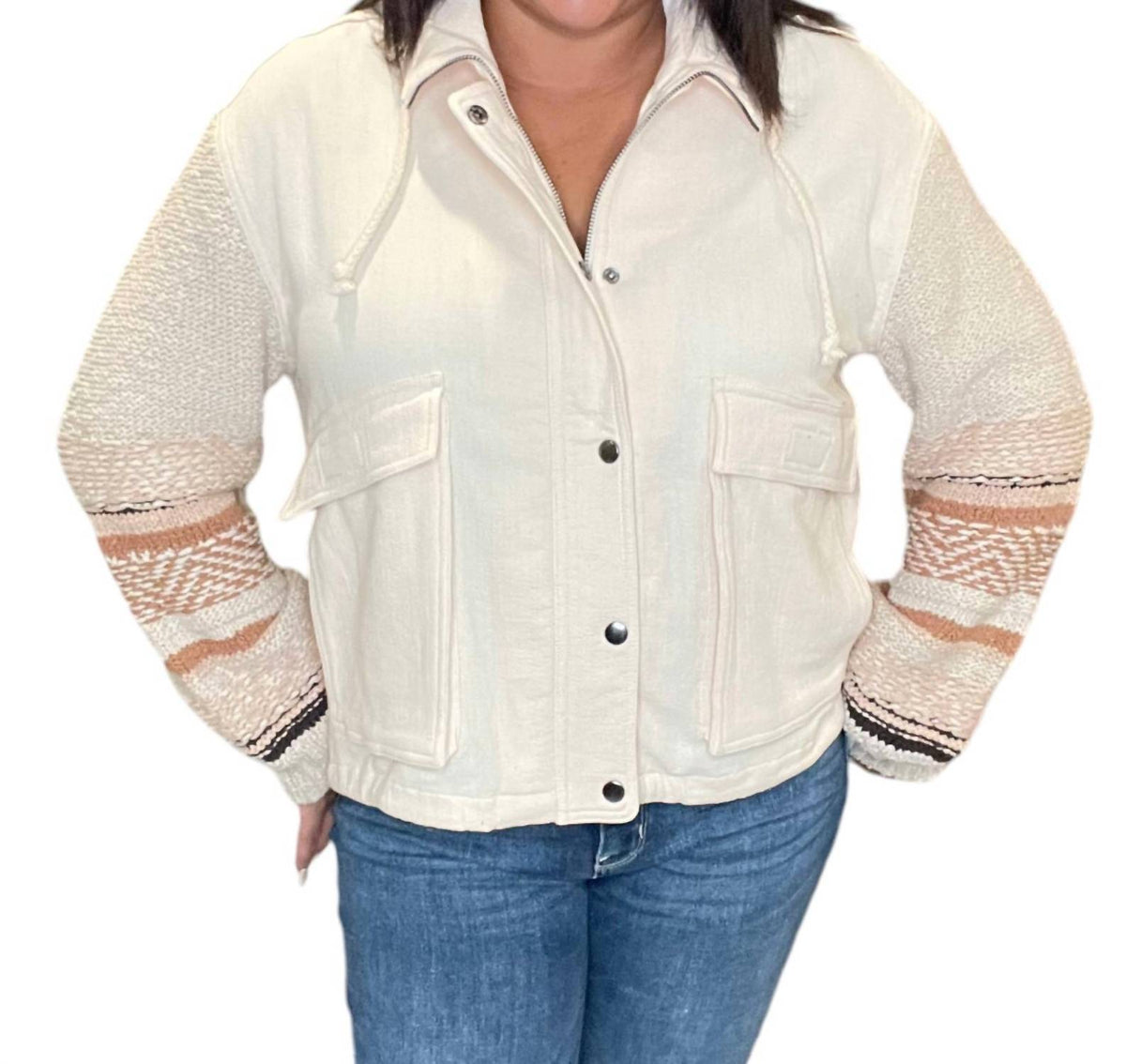 Saltwater Luxe - Sleeve Snap Front Sweater Jacket
