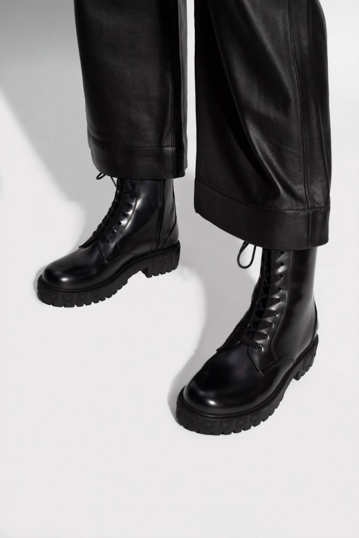 Salvatore Ferragamo - Women's Leather Combat Boots