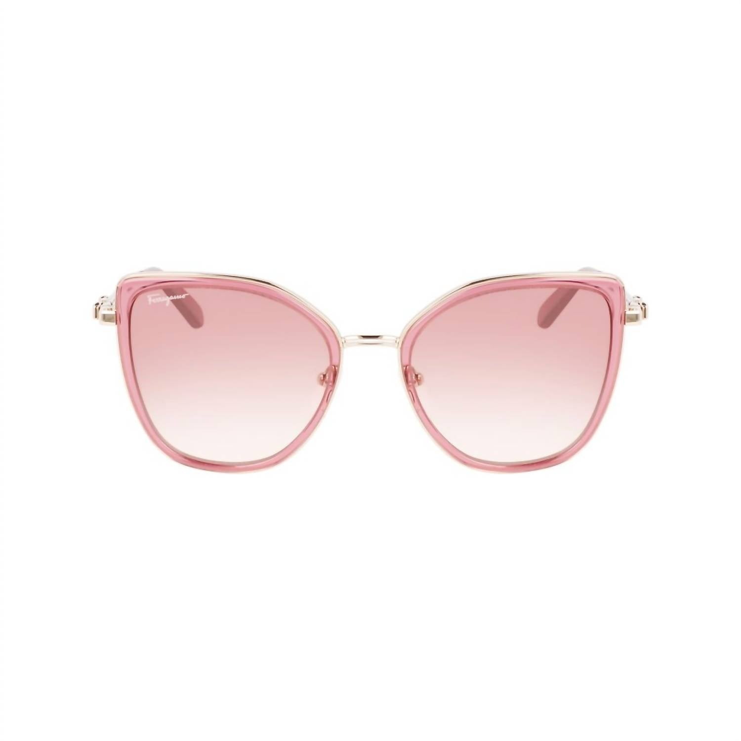 Salvatore Ferragamo - Women's Metal Sunglasses - accessories - metal - pink