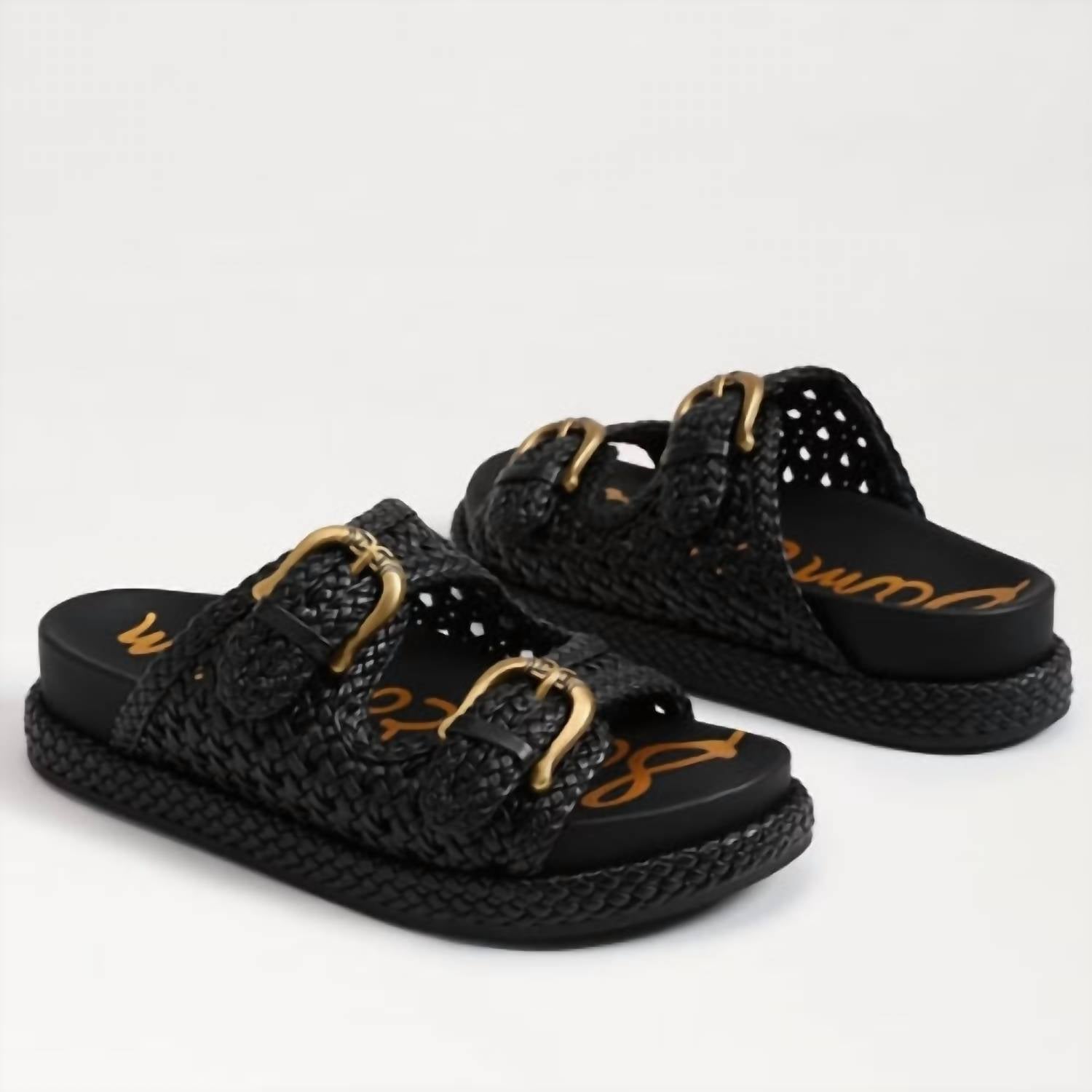 Sam Edelman - Women's Reid Buckle Platform Sandal - black - sandals - shoes