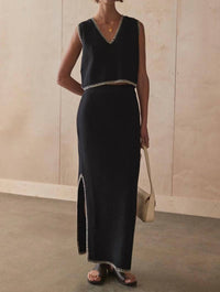 Sancia - Maya Maxi Skirt - black - clothing - cotton - blend