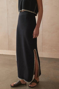 Sancia - Maya Maxi Skirt - black - clothing - cotton - blend