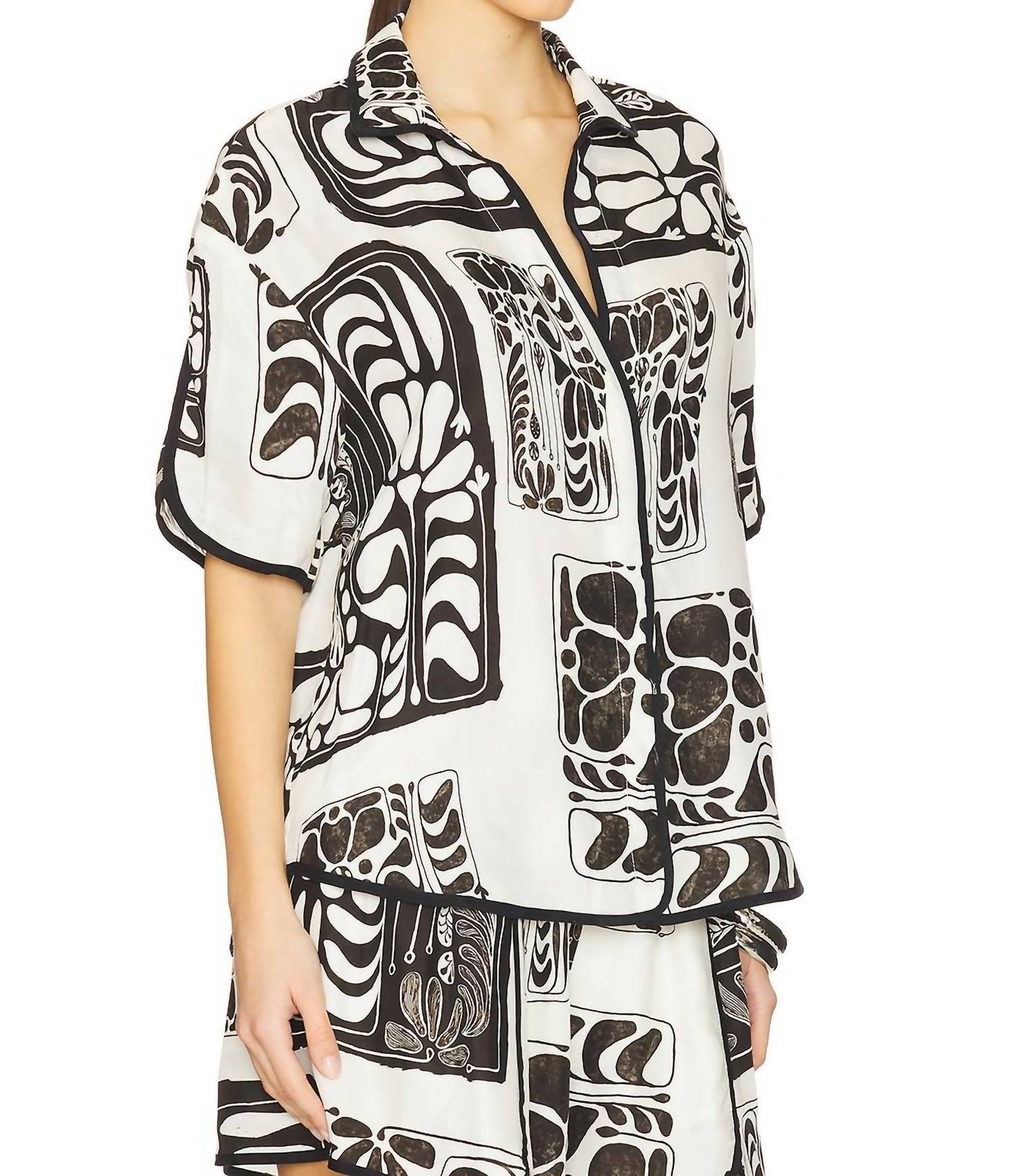 Sancia - Salina Button Front Shirt - blouses - clothing - patterned