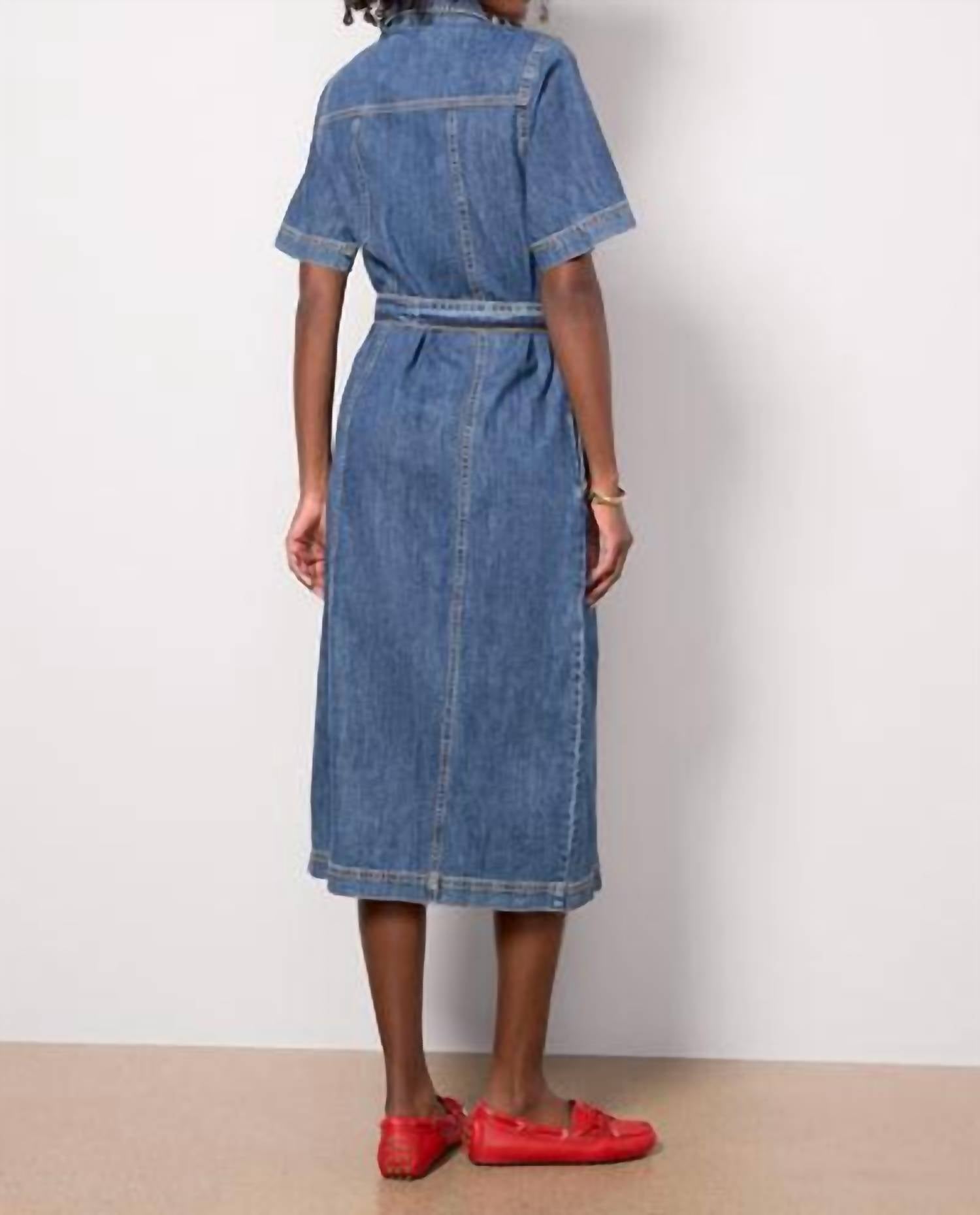 Sanctuary - Alma Denim Midi Dress - blue - clothing - cotton - blend