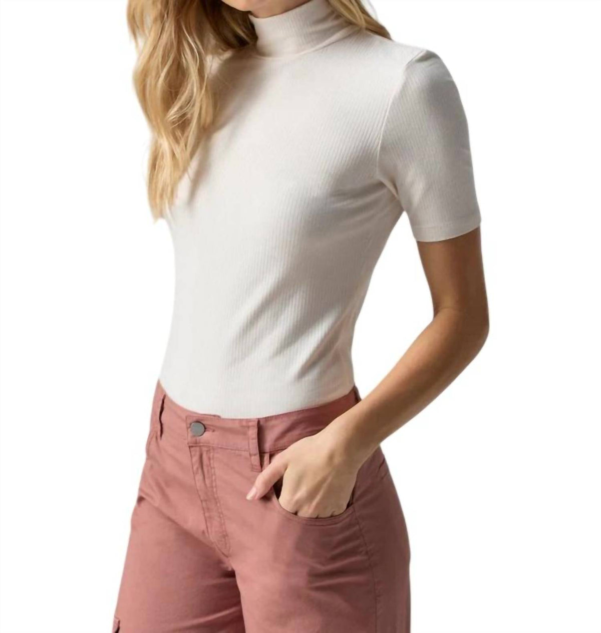 Sanctuary - Essential Short Sleeve Mock Neck Top