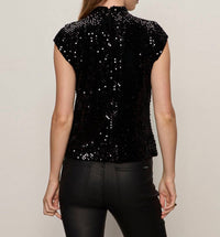 Sanctuary - Funnel Neck Sequin Top