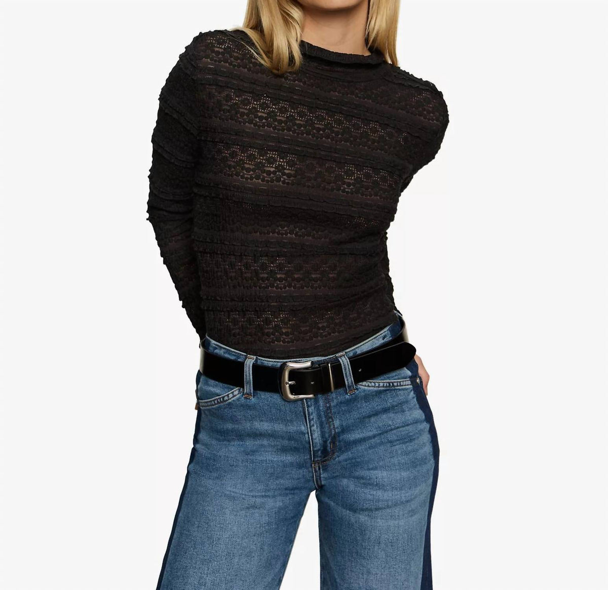 Sanctuary - High Crew Lace Tee Top