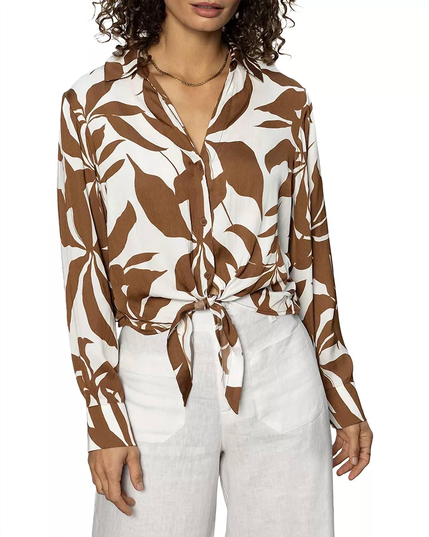 Sanctuary - Lover Tie Blouse - blouses - brown - clothing