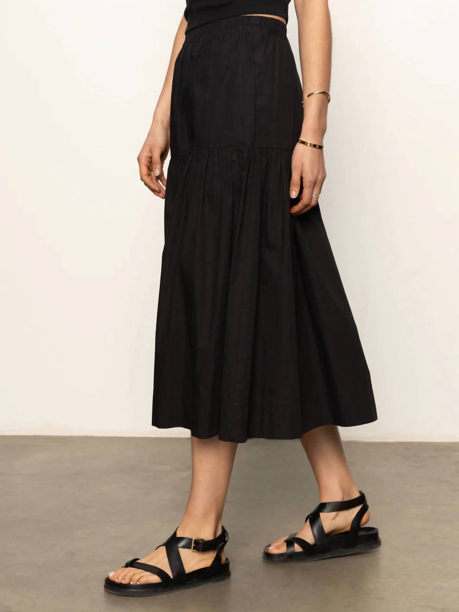 Sanctuary - Poplin Prairie Skirt - black - clothing - cotton
