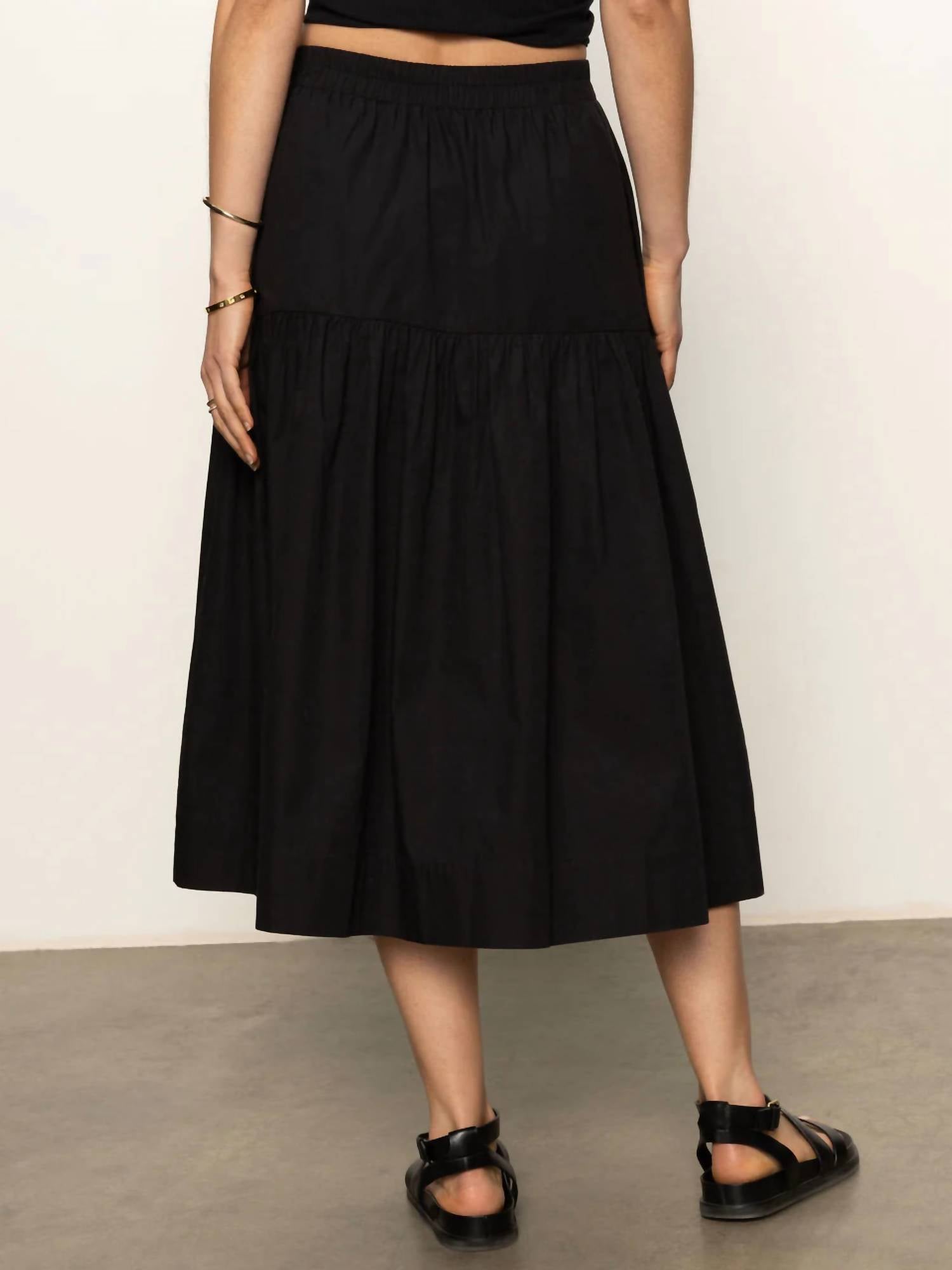 Sanctuary - Poplin Prairie Skirt - black - clothing - cotton