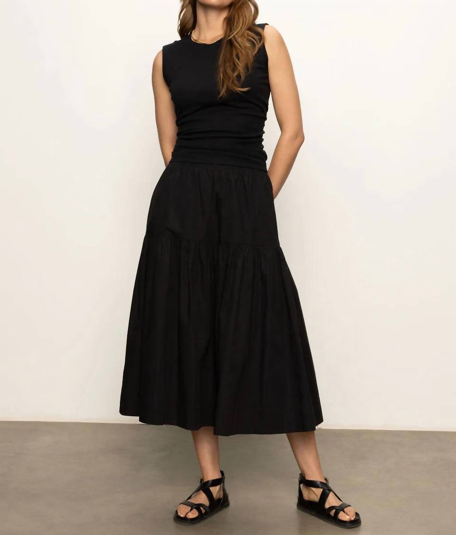 Sanctuary - Poplin Prairie Skirt - black - clothing - cotton