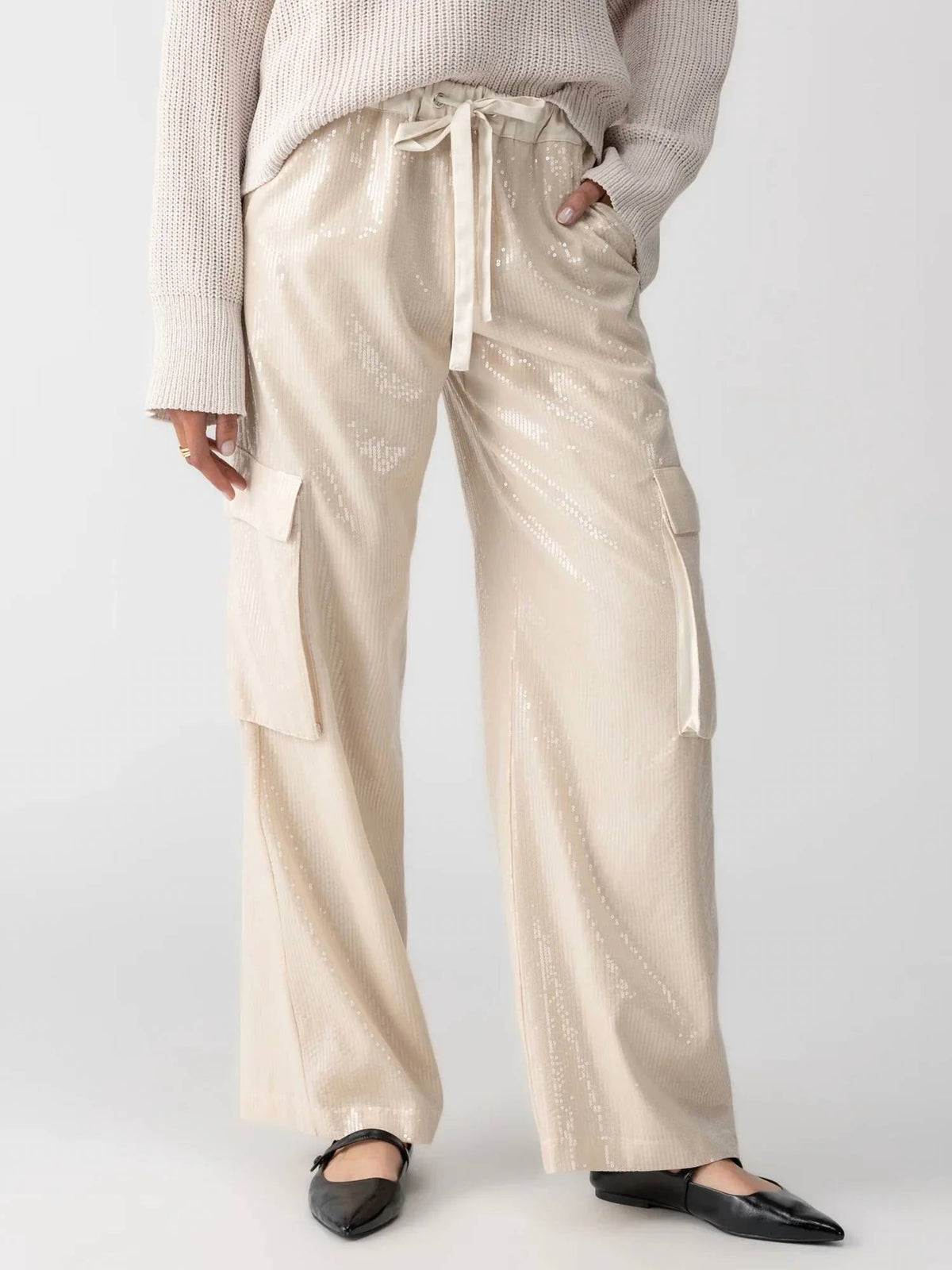 Sanctuary - Pull On Sequin Cargo Pants