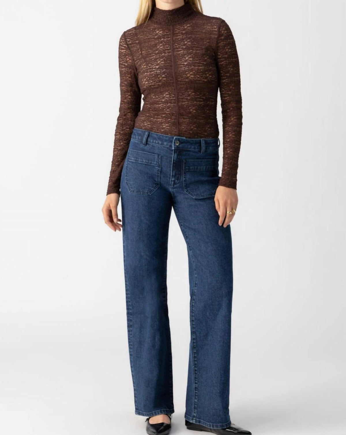 Sanctuary - Textured Mock Neck Tee