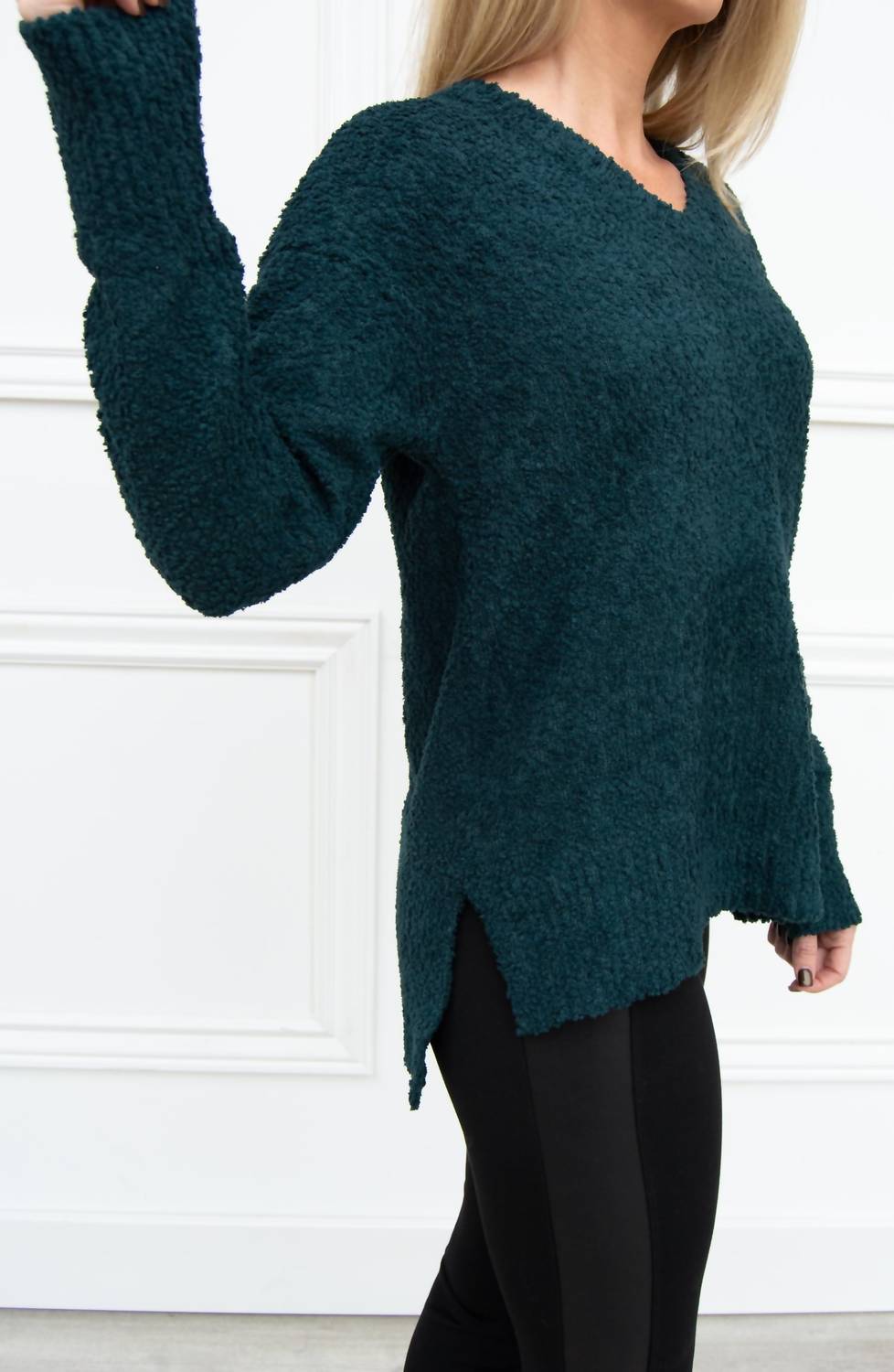 V-Neck Teddy Sweater