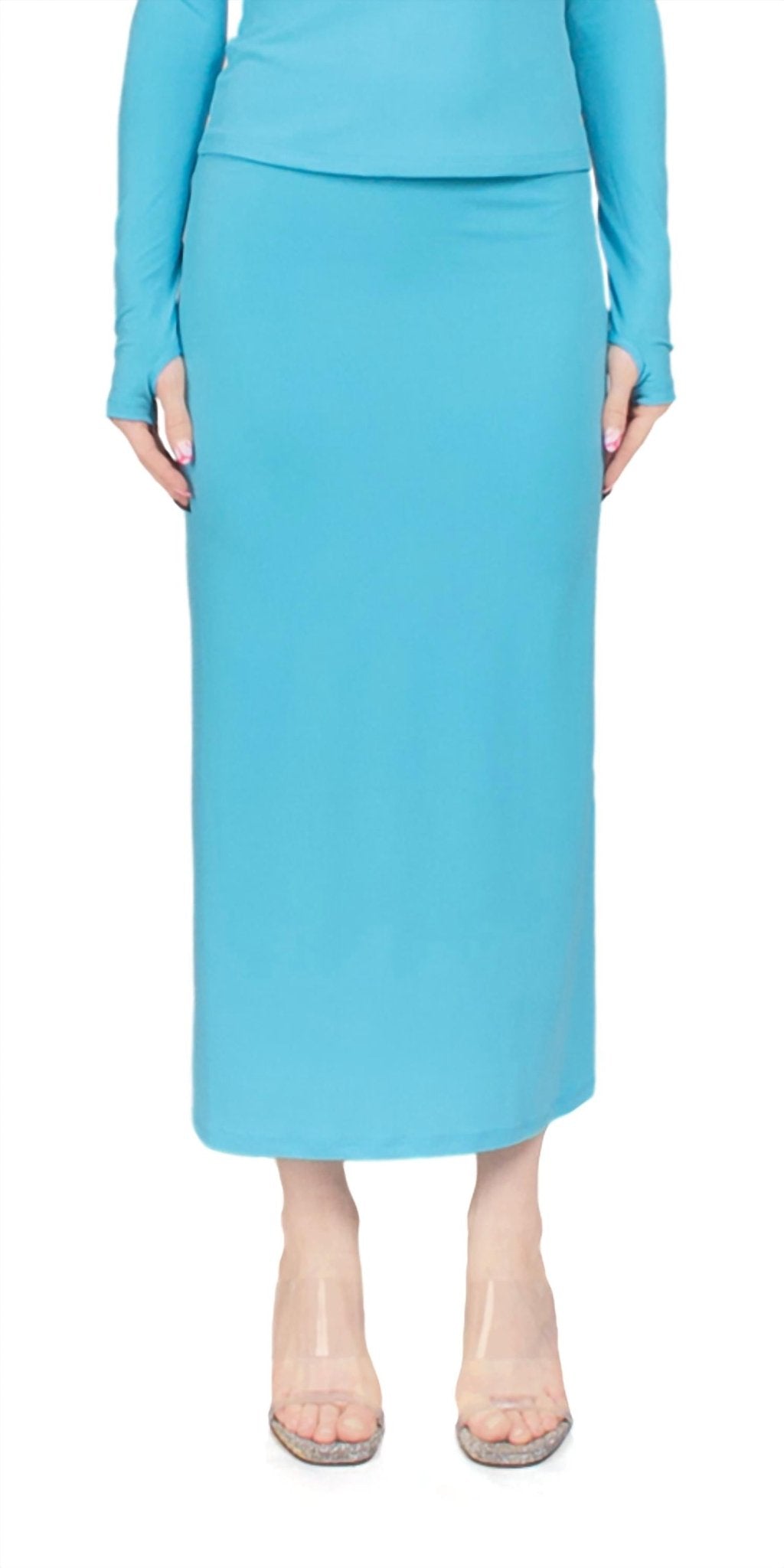Sandy Liang - Axew Skirt - blue - clothing - long - skirts