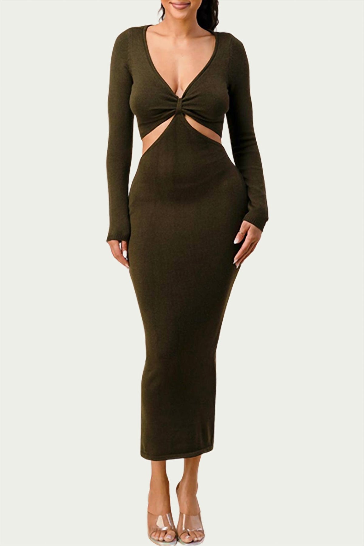 KNIT CUTOUT MAXI DRESS