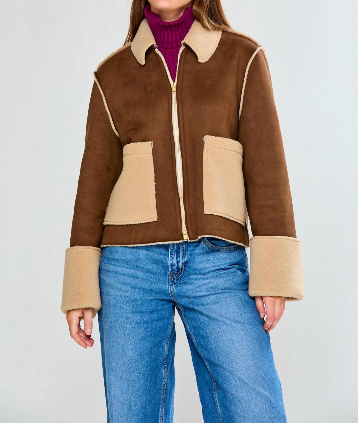 Sara Campbell - Rhiannon Shearling Suede Jacket