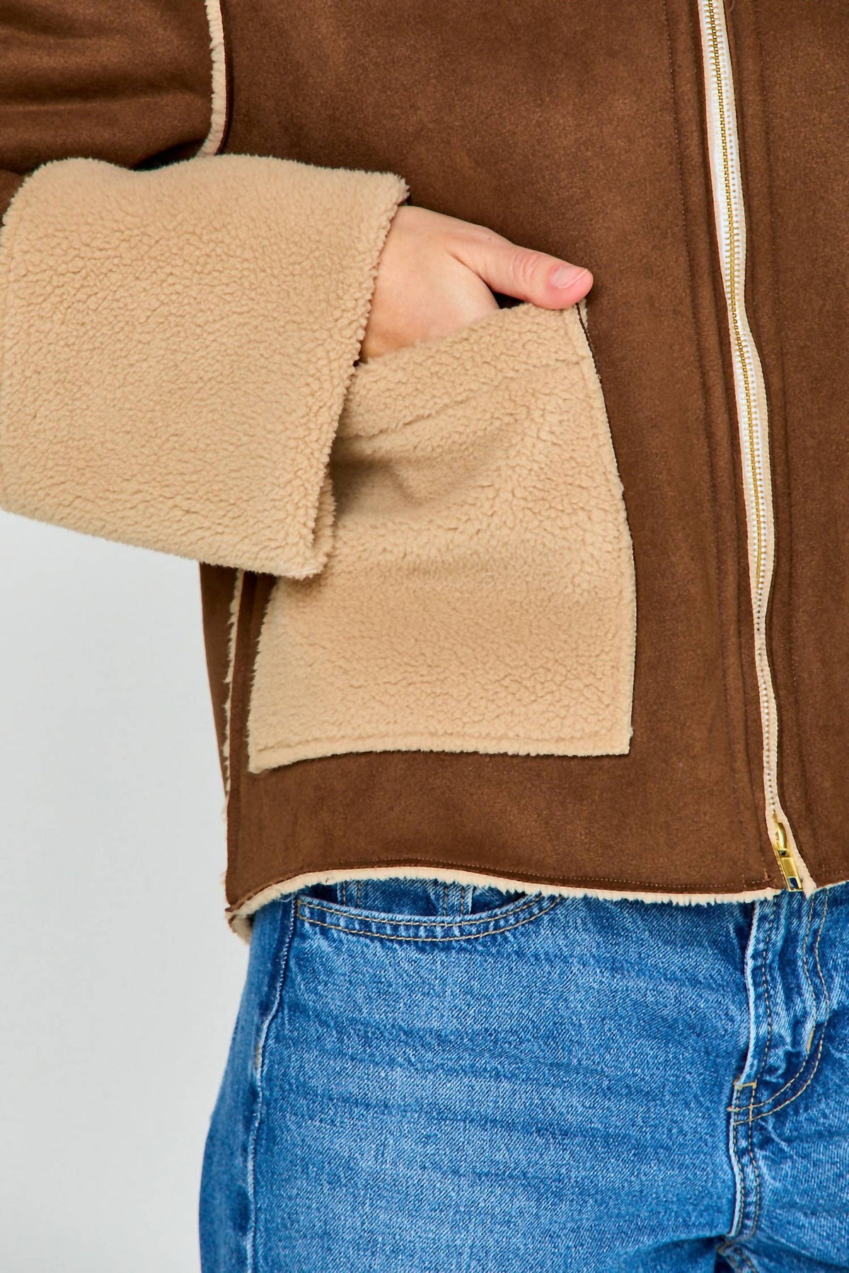 Sara Campbell - Rhiannon Shearling Suede Jacket