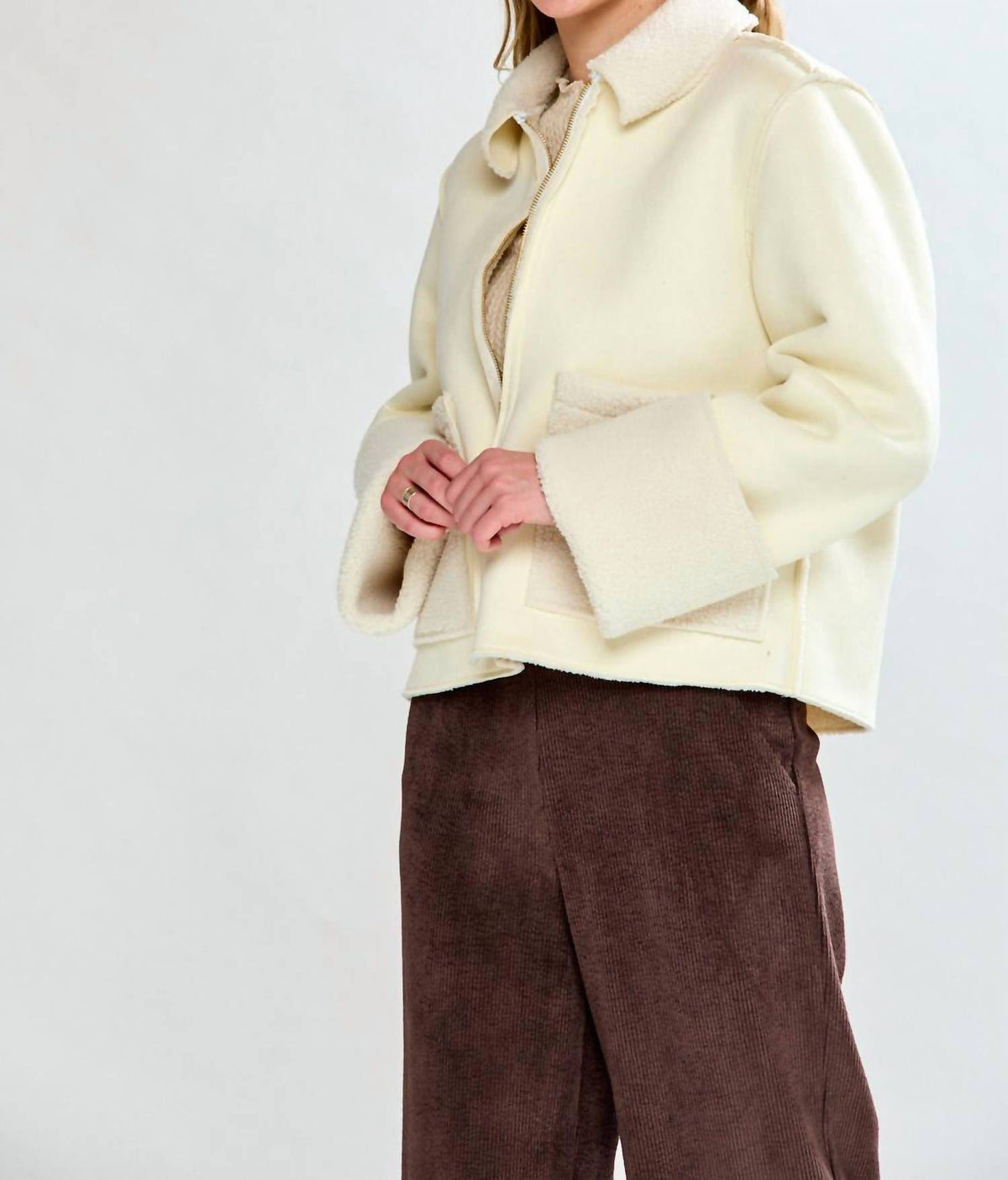 Sara Campbell - Rhiannon Shearling Suede Jacket