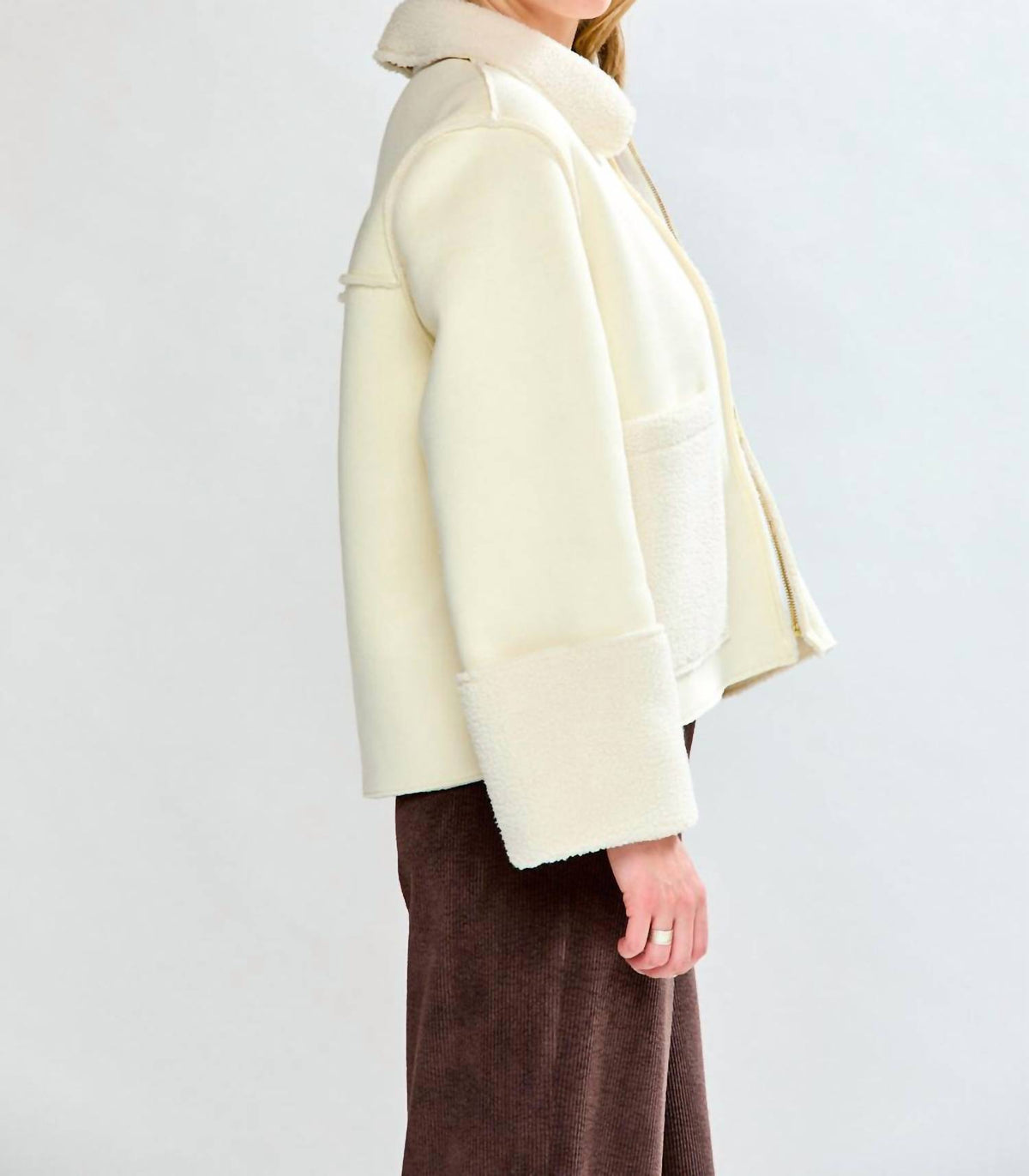 Sara Campbell - Rhiannon Shearling Suede Jacket