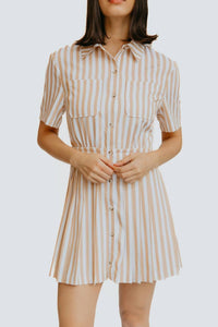 Saylor - Wilda Shirt Dress - beige - clothing - dresses