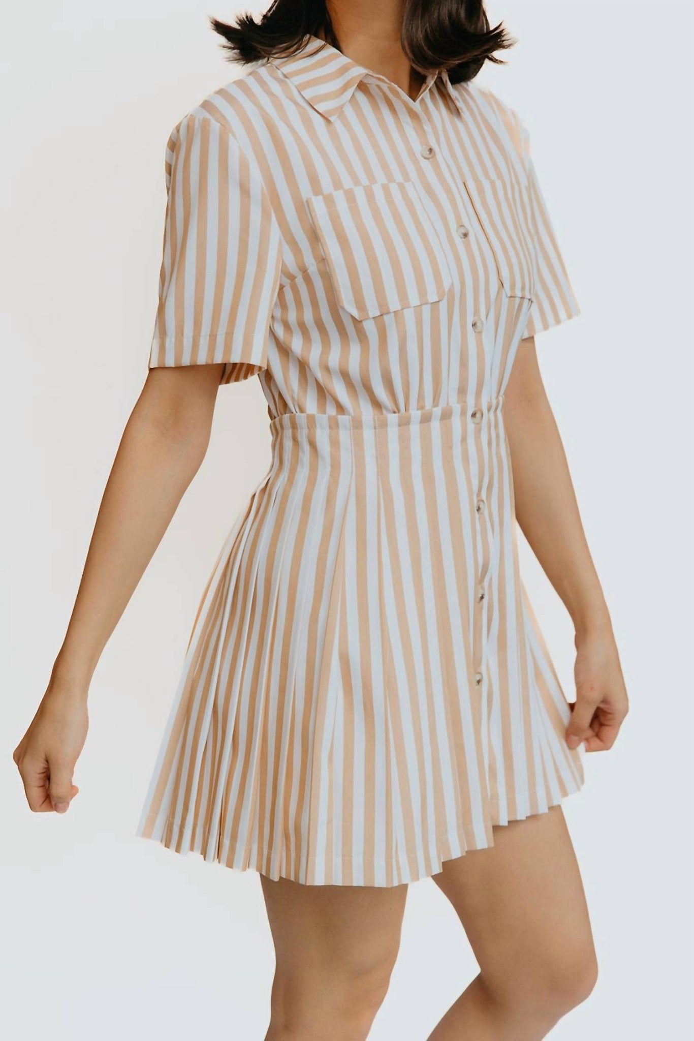 Saylor - Wilda Shirt Dress - beige - clothing - dresses