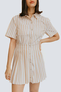 Saylor - Wilda Shirt Dress - beige - clothing - dresses
