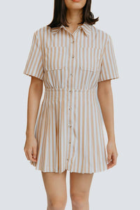Saylor - Wilda Shirt Dress - beige - clothing - dresses