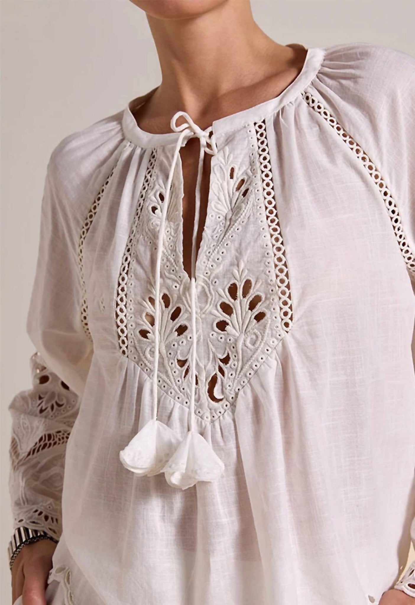 Scarlett Poppies - Ashu Embroidered Top - blouses - clothing - cotton