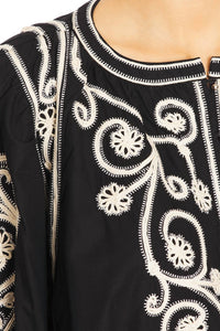 Scarlett Poppies - Neely 3/4 Sleeve Top - black - blouses - clothing
