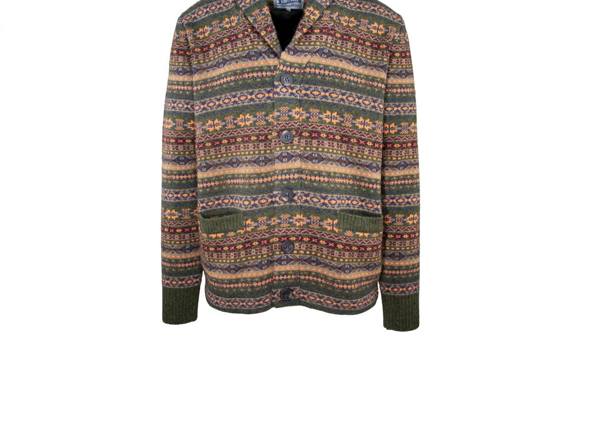 Schott - Wool Blend Fair Isle Cardigan