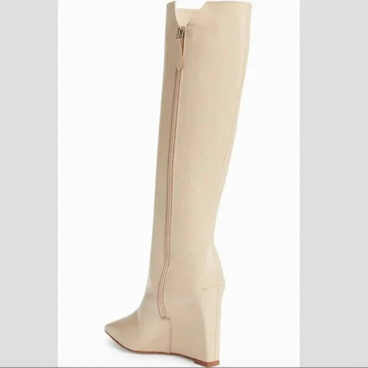 Schutz - Women's Leather Wedge Tall Boots
