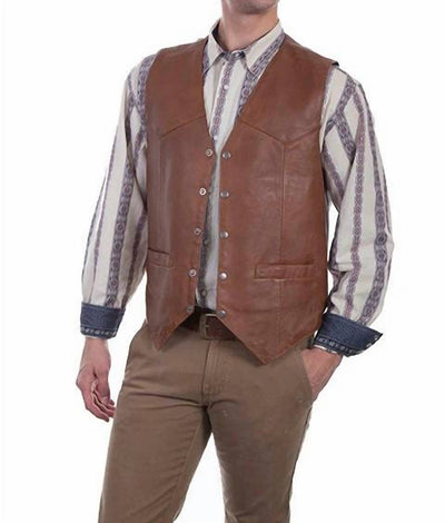 Scully - Faux Leather Snap Vest