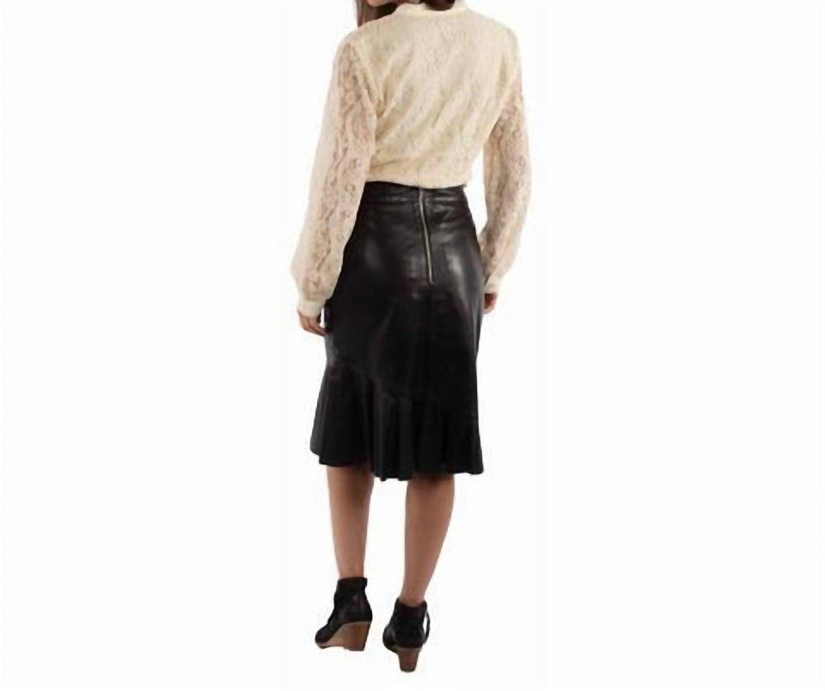 Scully - Leather Ruffle Hem Skirt